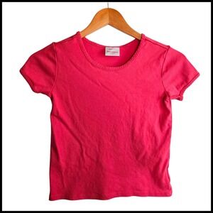 Hanna Andersson Basic Tee Top Short Sleeve Crew Neck Red‎ US 10